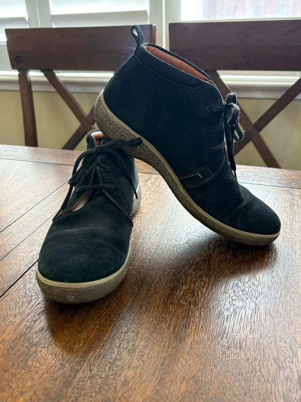 Ecco Crepetray Black Suede Lace Up Chukka Ankle Boots Men's EU 39/US 5-5.5